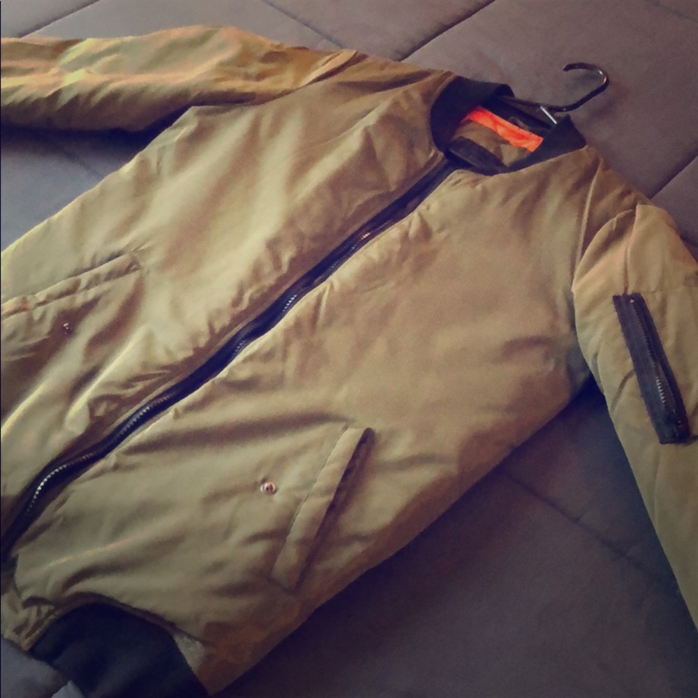 Miss London Army Green Bomber Jacket